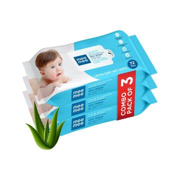 Mee Mee Caring Baby Wipes with Aloe Vera - Pack of 3
